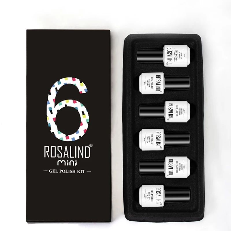 Rosalind товары для ногтей оптом 6 шт./лот 7 мл белая бутылка Цветной Гель-лак набор отмачиваемый oem УФ светодиодный Гель-лак для ногтей для дизайна ногтей