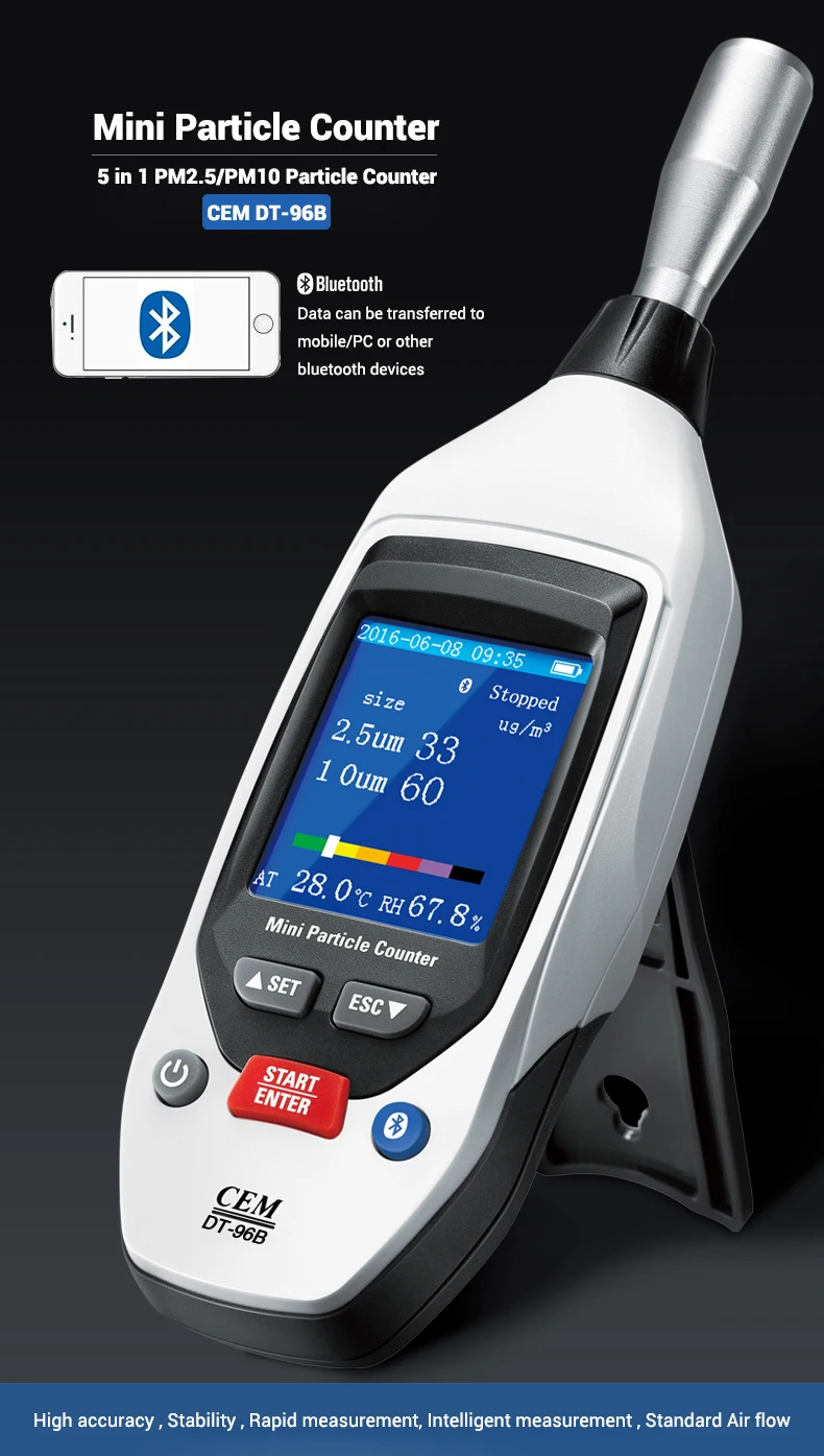 
CEM DT-96B pm2.5, pm0um professional laser particle counter for cleanroom gas particles Mini Particle Counter 