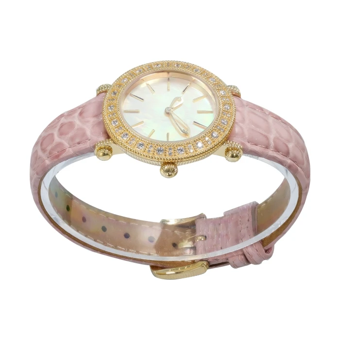 High End factory Custom Premium Stainless Steel Diamond Watch Luxury Women Leather strap waterproof quartz watch