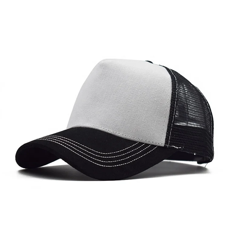 Unisex spring summer hip hop cotton blank man two tone cap baseball cap with mesh logo custom