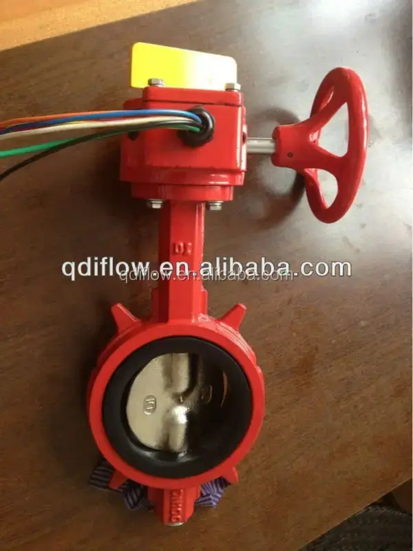 China Factory Full Sizes Fire Fighting Wafer Gear Turbine Butterfly Valve Flange Butterfly Valve