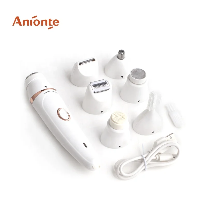 Перезаряжаемая бритва для женщин Icare, триммер для бровей, массажер для лица и триммер для носа, наборы для ухода за лицом 7 в 1, электрическая бытовая