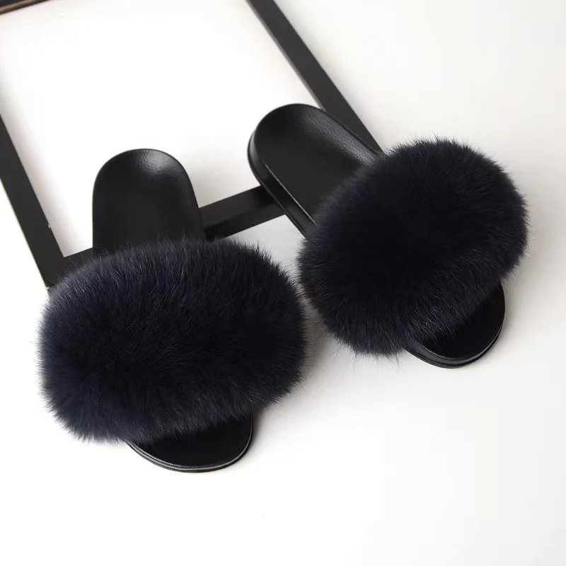 Fur slipper House Slides Slippers Luxury Indoor Outdoor for Woman Fashion Leather colorful slippers