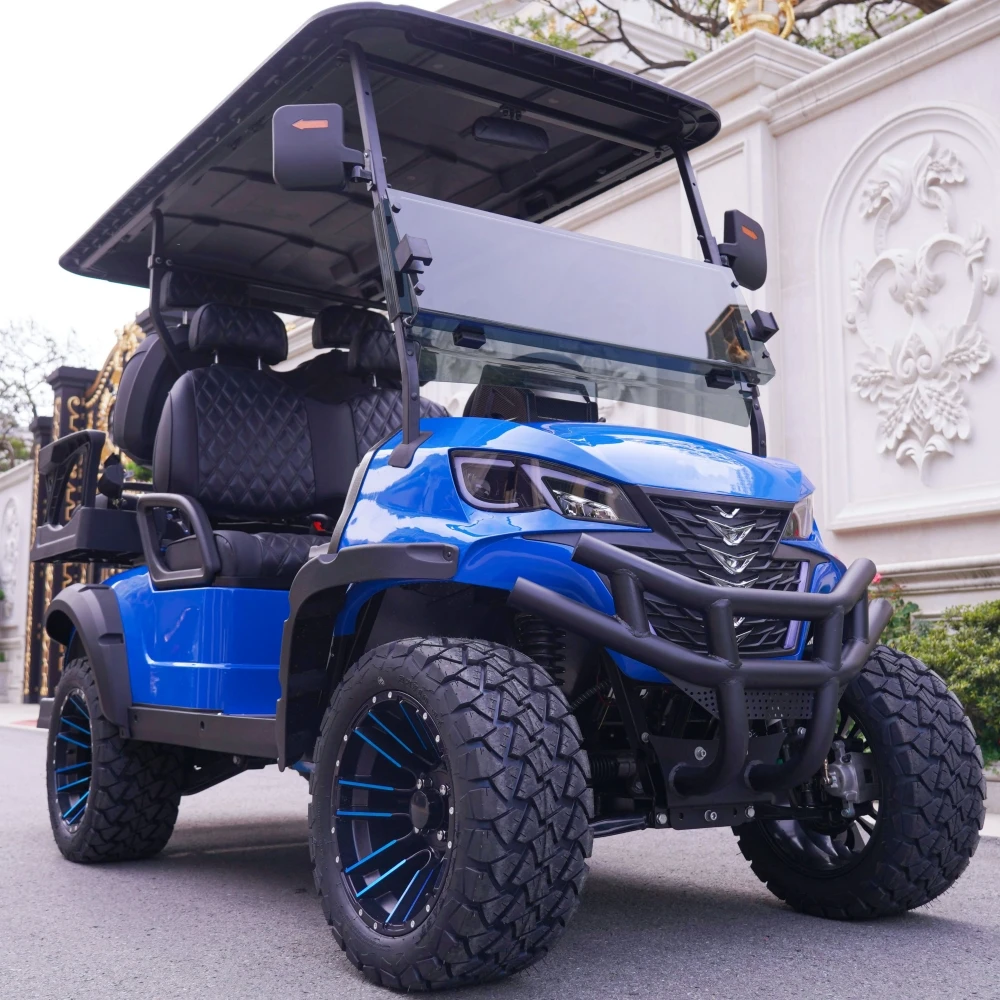 2023 New Energy 6 Seater Customized 7.5KW AC Motor Lithium Ion Battery 30mph Lifted Off Road Electric Golf Carts