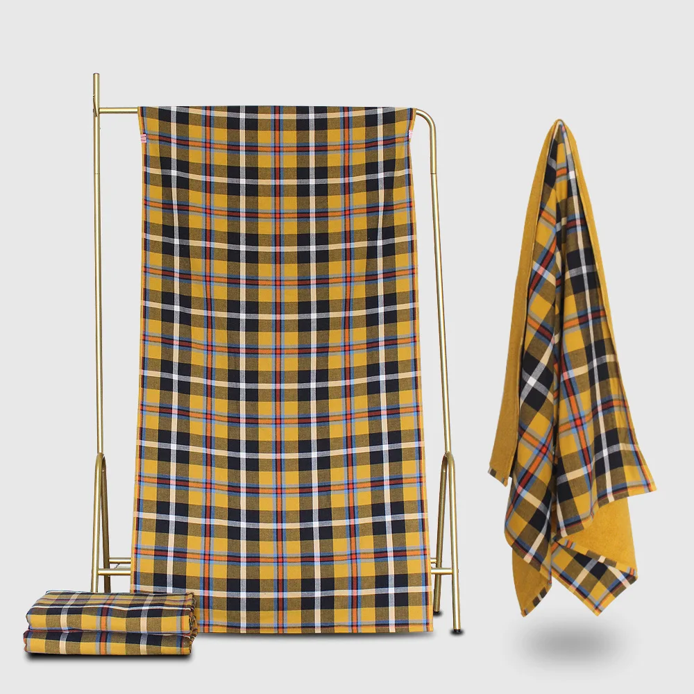 small quantity Cotton Flat Woven summer Gingham large custom premium beach towels
