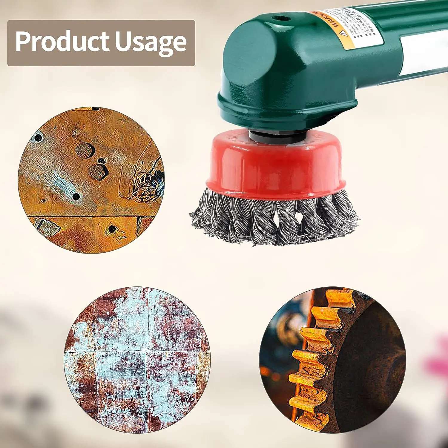 DELUN 4-Inch 100mm Twisted Cup Wire Brush Power Tool Grinder Machine Accessories metal wire polishing brush