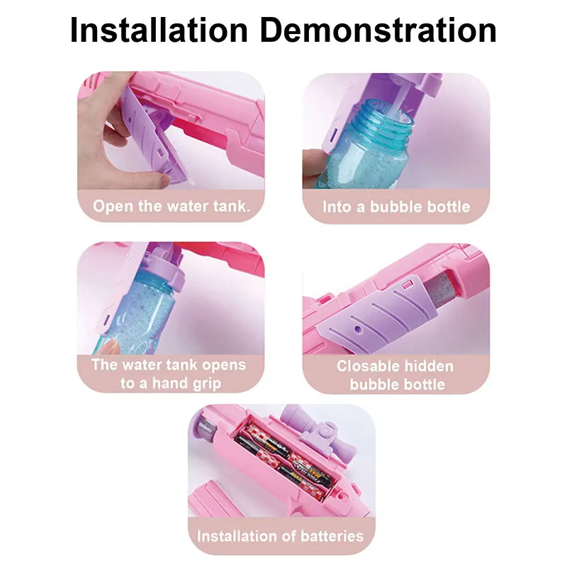 Outdoors Activity Bubble Machine Shooter With Colorful Light Bubble Blower Toys  10 Holes Rifle Bubble Gun For Kids