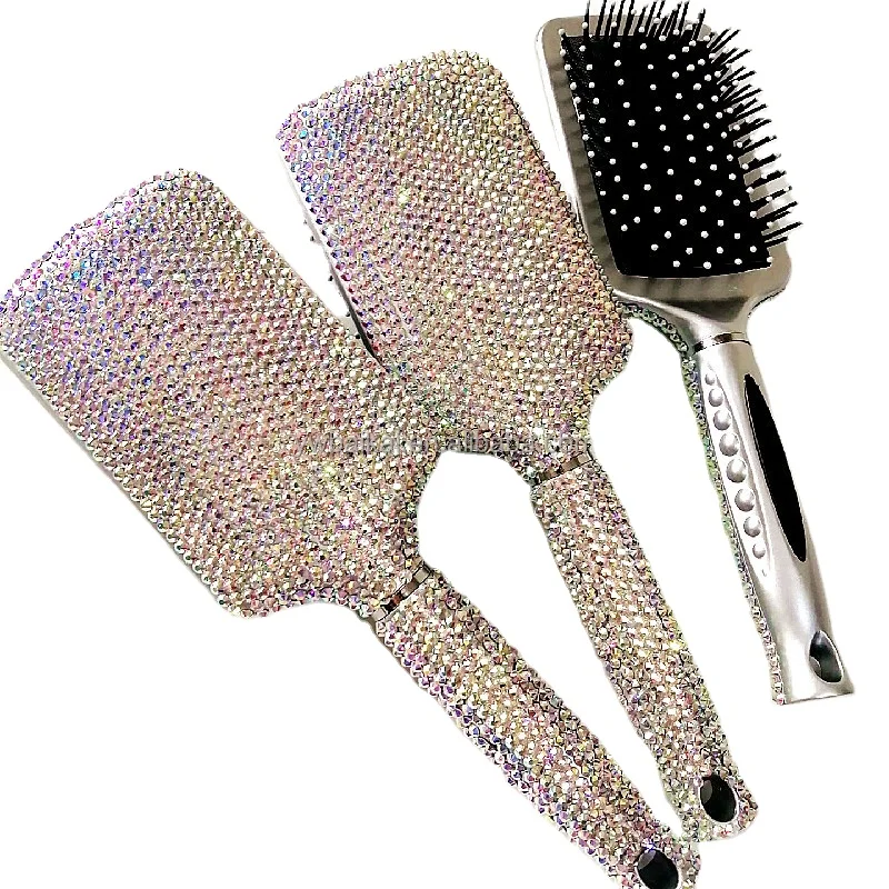 personalized hair brush custom rhinestone crystal bling bling hair brush comb for women hair combs and brushes
