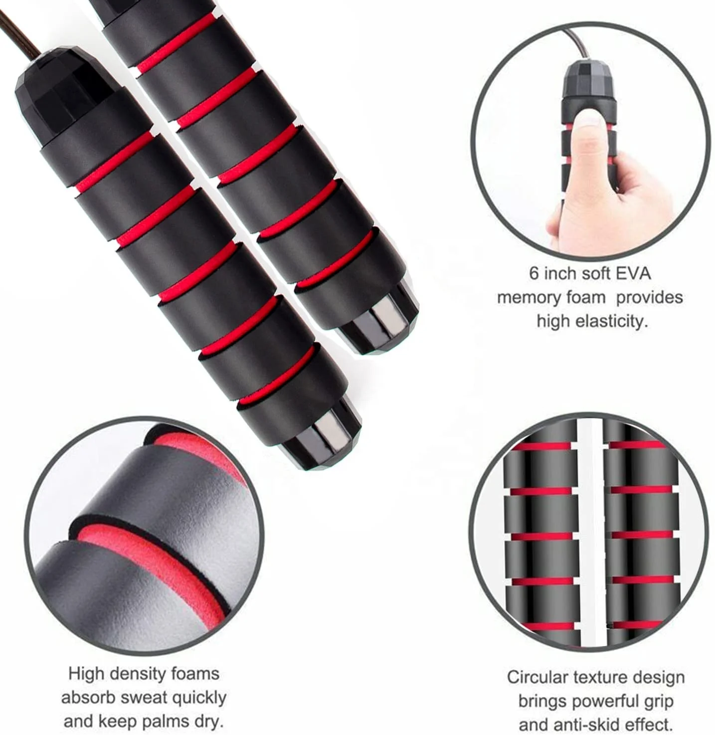 Высококачественная Скакалка для фитнеса, тренировочная утяжеленная ручка, стальная проволока с ПВХ покрытием, регулируемая скорость, скакалка