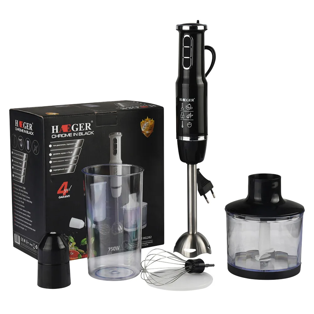 Wholesale HG- 282T 4 in 1 Home kitchen appliance EU style hand stick Electric blender Handheld Mixer