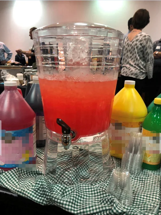 Food Grade Glass Beverage Drinking dispenser with metal