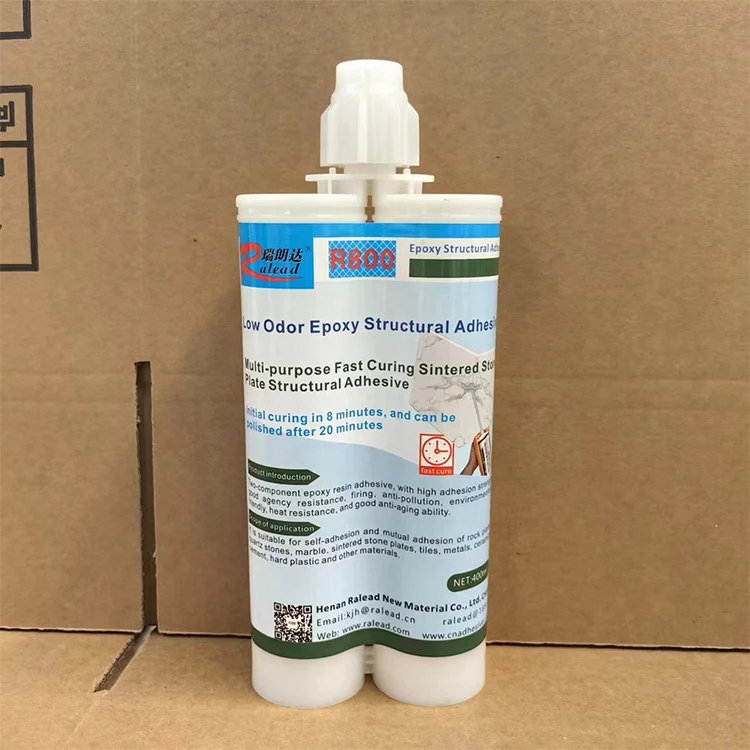 R800 2 part epoxy adhesive 5 minute fast fix epoxy porcelain sintered slabs worktop adhesive marble glue for marble and granite