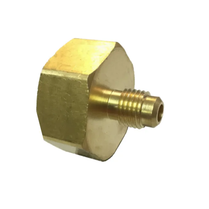 3/4-14 Female to 1/4 SAE Brass Cylinder Adaptor to R12 Hose