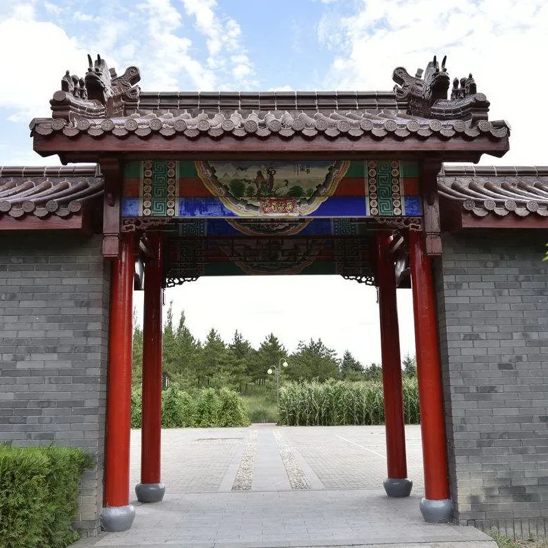 Chinese style antique dragon pattern glazed black roof tiles