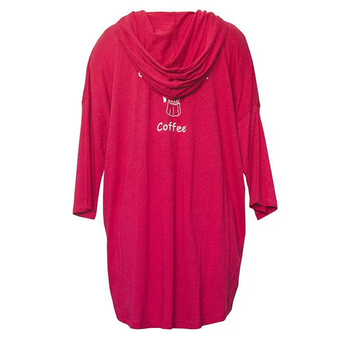 OEM Custom Cotton Cozy Long Sleeve Casual Screen Print Graphic Sleep Shirts Ladies Girls Pajamas Maternity Nightgown Cotton