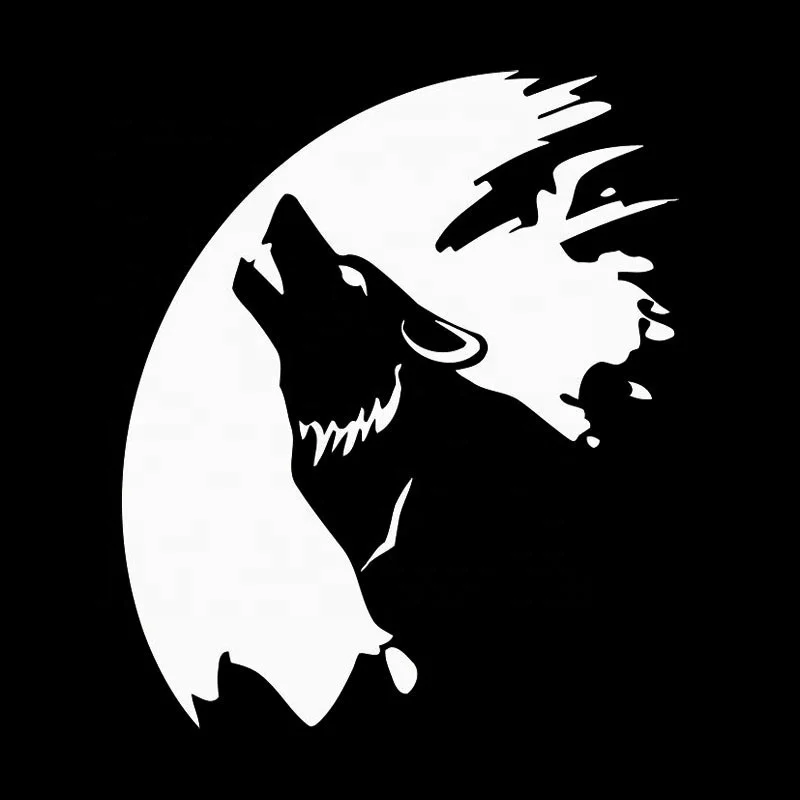 Custom animal cartoon car stickers reflective wolf auto sticker