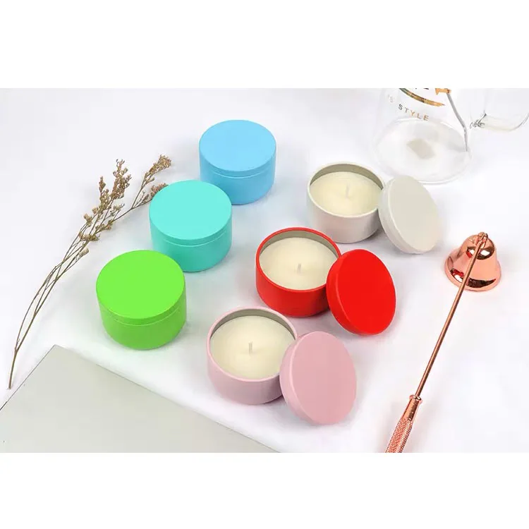 Solid Color Small Round Storage Metal Can DIY Candle Making Tin Jars
