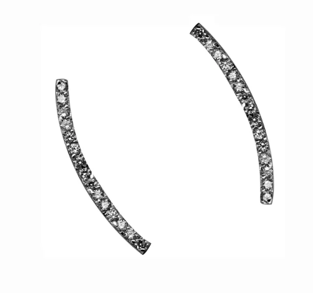 Fine Fashion Jewelry Micro Paved Floating Ear Track Natural Masonry 925 Sterling Silver Stud Earrings Women