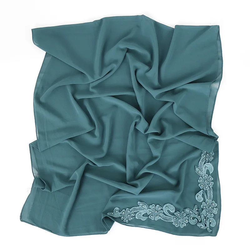 New Arrival High Quality Cheap Floral Scarf Women Bubble Chiffon Hijab Muslim