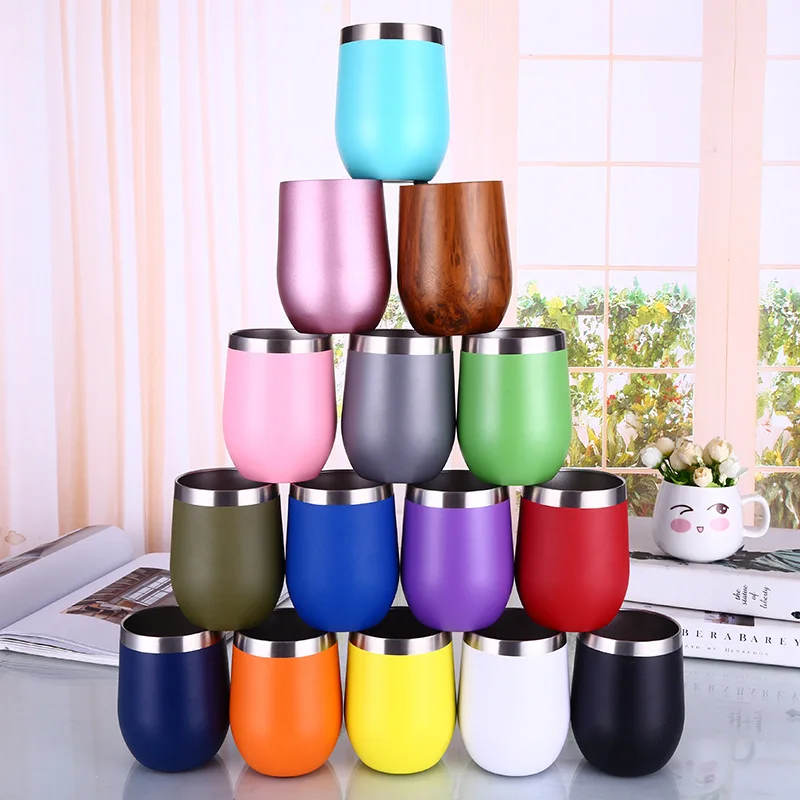 Feiyou custom 12 oz coffee  Double Wall glitter 304 stainless steel  Vacuum Insulated mug  Stemless unicorn tumbler