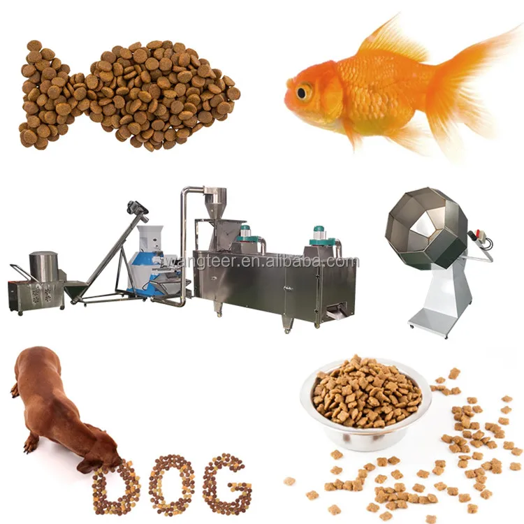 350kg/h Automatic Pet pellet Floating Fish Dry Cat Feed Extruder Dog Food Production Line