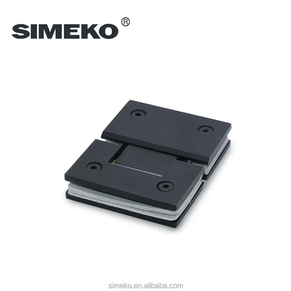 SK-623A Soft Close Curve Black Matt 180 Degree Stainless Steel Frameless Glass Shower Door Hinge