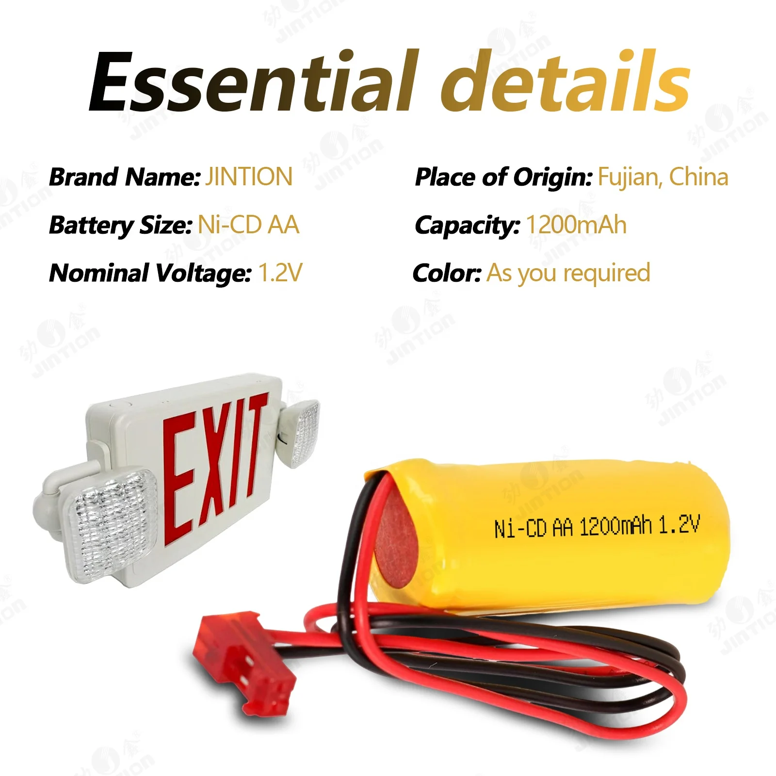 JINTION NI-CD AA 1200mah 1 2 В никель-кадмиевый аккумулятор ni-cd для ELB1P201N2 ELB-1P201N2 Lithonia ELB1P2901N ELB0320