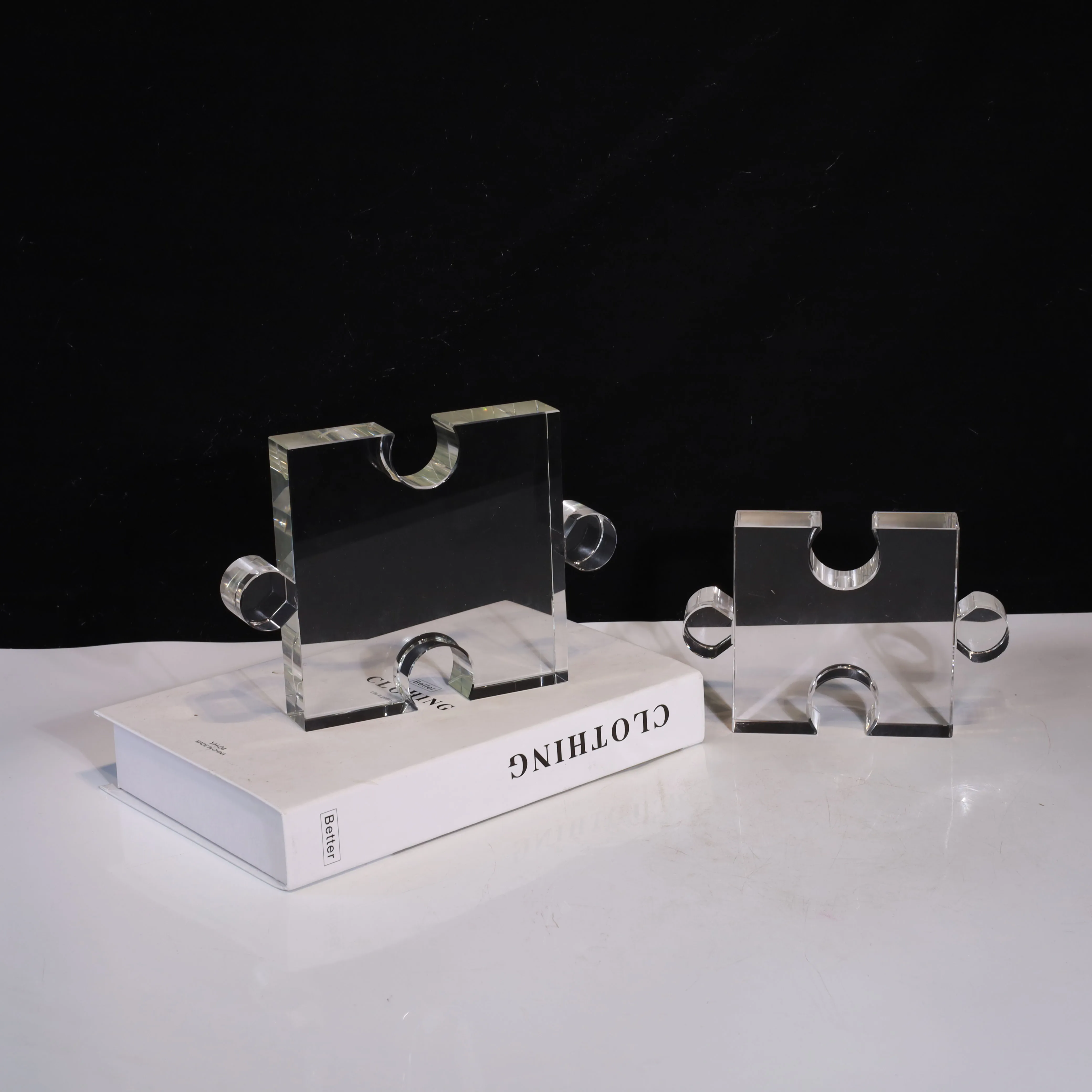 Three-dimensional geometric puzzle crystal ornaments clear crystal ornaments