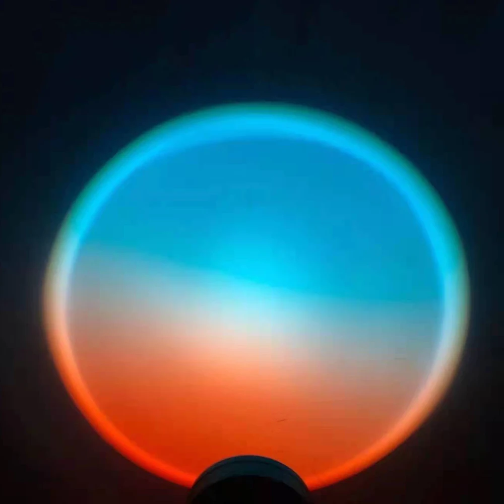  Dropshipping Blue Sea Horizon Sunset Projector Lamp Led Night Light Rainbow Atmosphere Table For Tik Tok