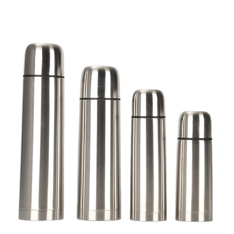 Double Wall Stainless Steel Vacuum insulated Bullet 500ml 750ml 1000ml Water bottle Flask keep hot and cold