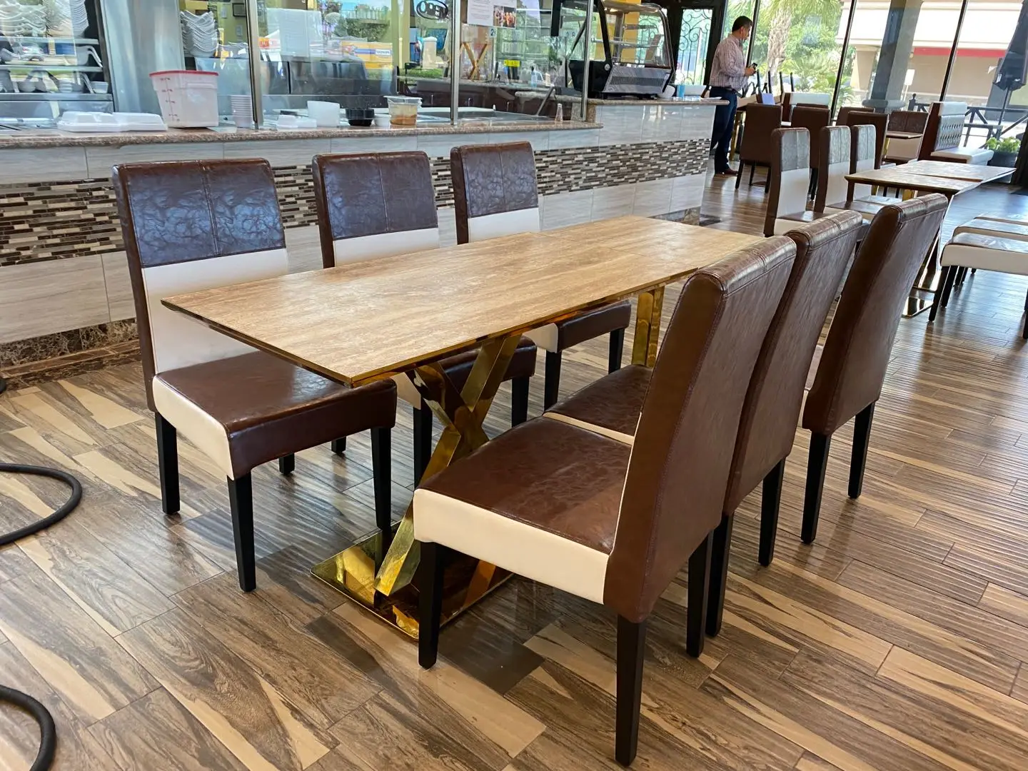 leather booth fast food restaurant booth seating (FOH-CBCK26)