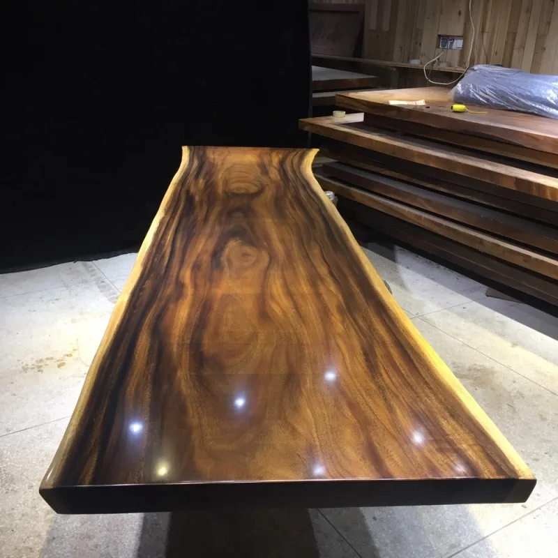 Chinese Walnut Wooden Integral Large Board Natural Log Tea Table