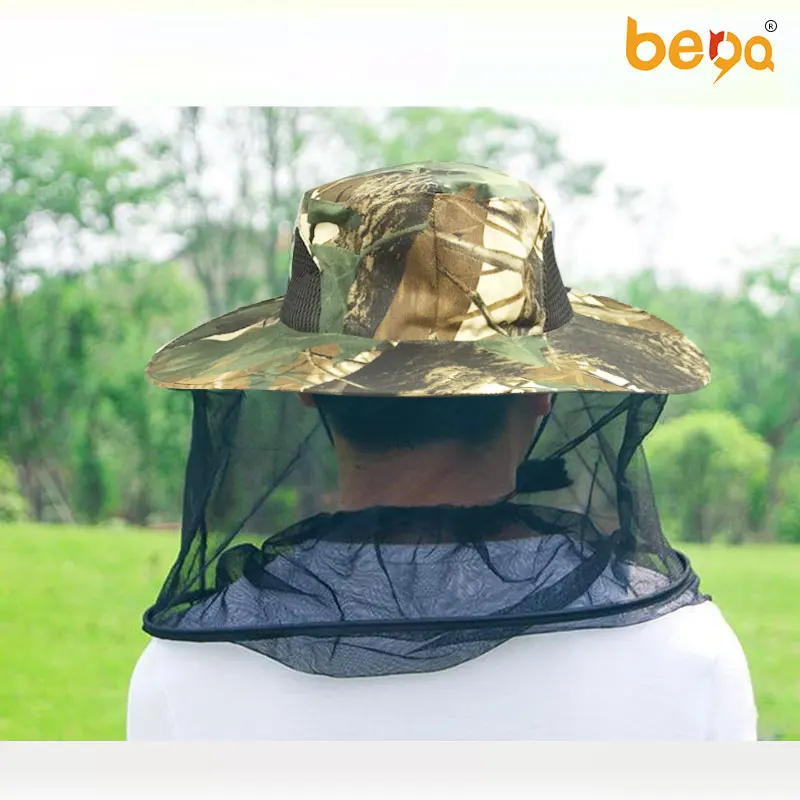 Outdoor fishing mosquito head net bee-proof  breathable sun mask mesh hat