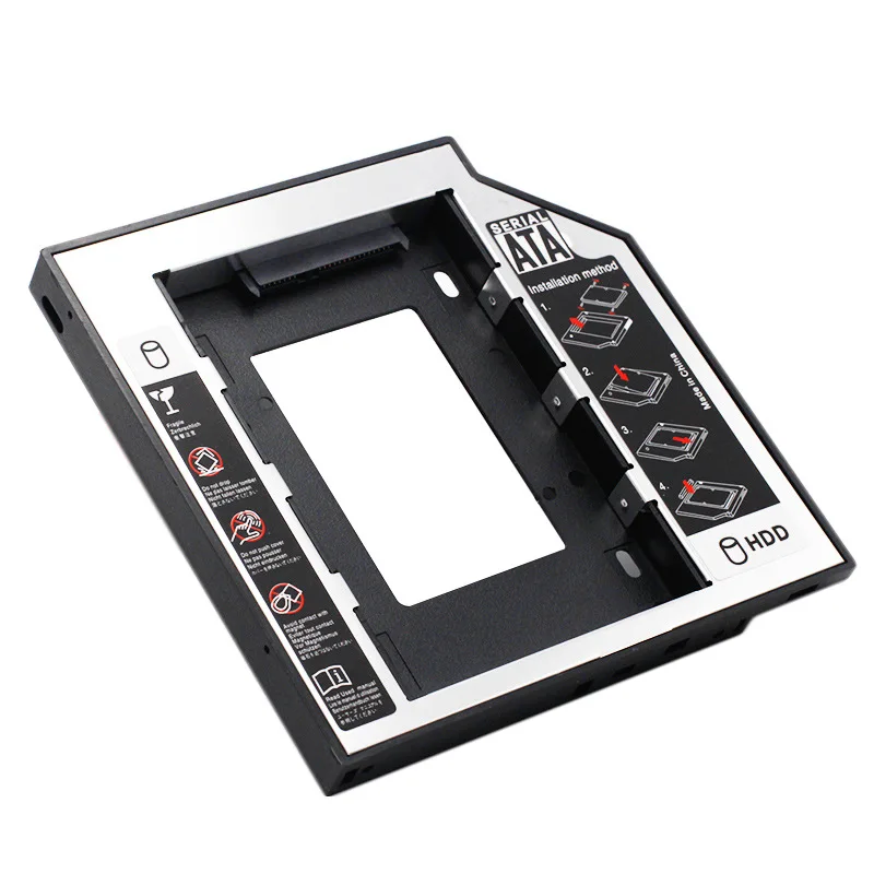 OEM Half metalCaddy HDD 2.5 inch 9.5mm 2nd SATA7+15pin HDD SSD Hard Drive Caddy for  with Screwdriver second hdd tray caddy