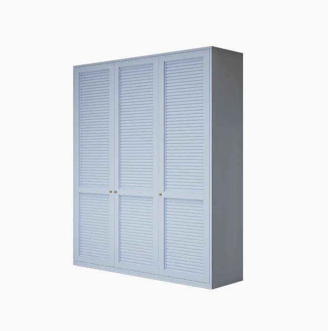 Modular style 3 door steel wardrobe metal almirah storage cabinet clothing cupboard free standing apartment living room closet