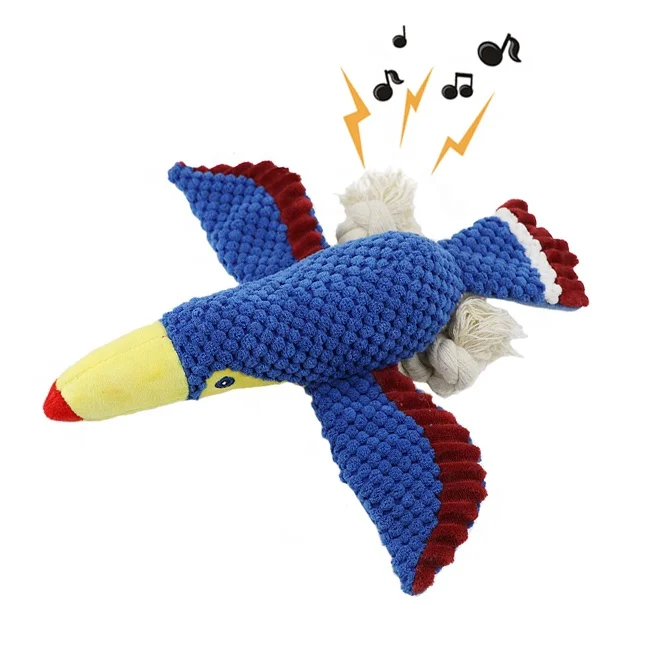 Hot Selling Nature PP Cotton Filling Teeth Cleaning Squeaky Indestructible Birds Dog Toy Plush