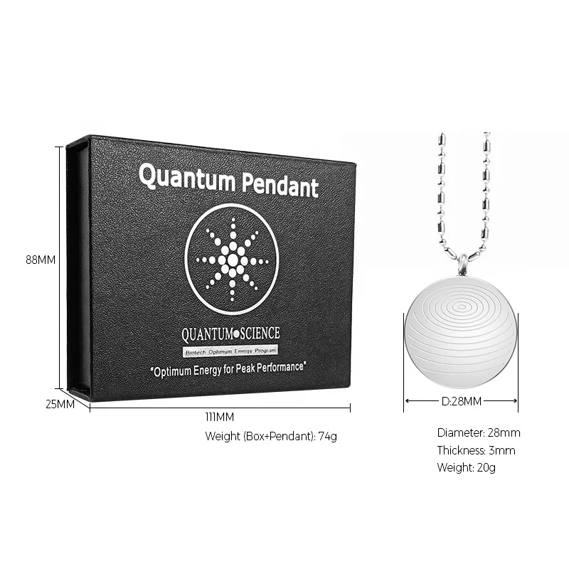 high quality 18k gold plated quantum power pendant negative ion health care scalar pendant