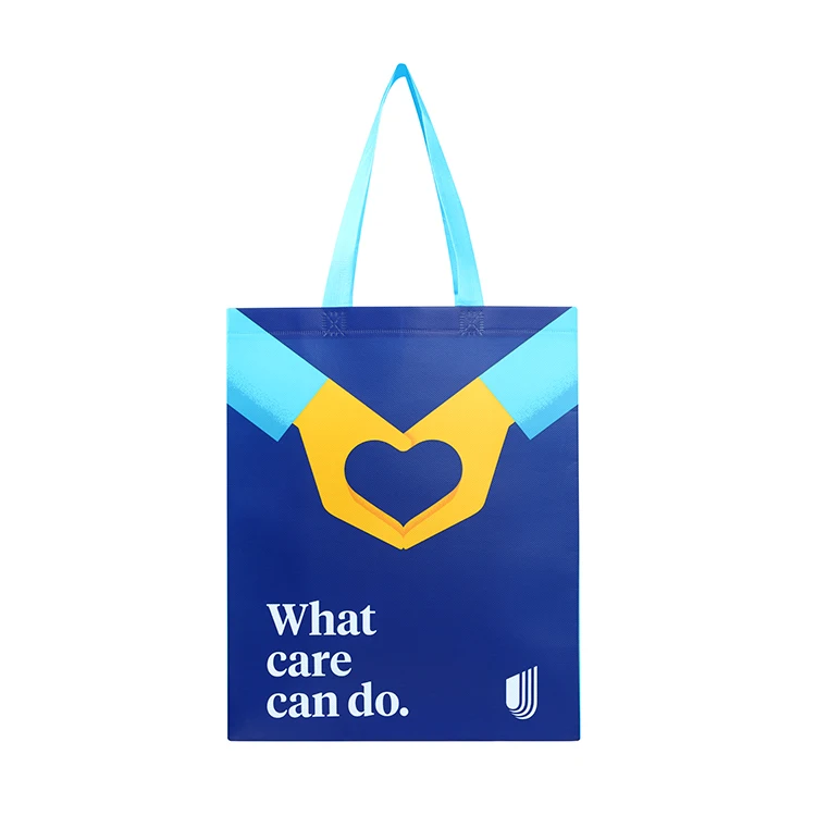 Wholesale Custom full color printing non woven PP laminated bag handle clothing bag