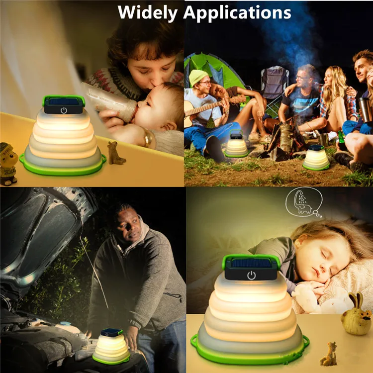 Collapsible LED Camping Lantern - Rechargeable Solar lamp for Emergency, Power Outage, Hurricaane - Tent Lights, Hiking