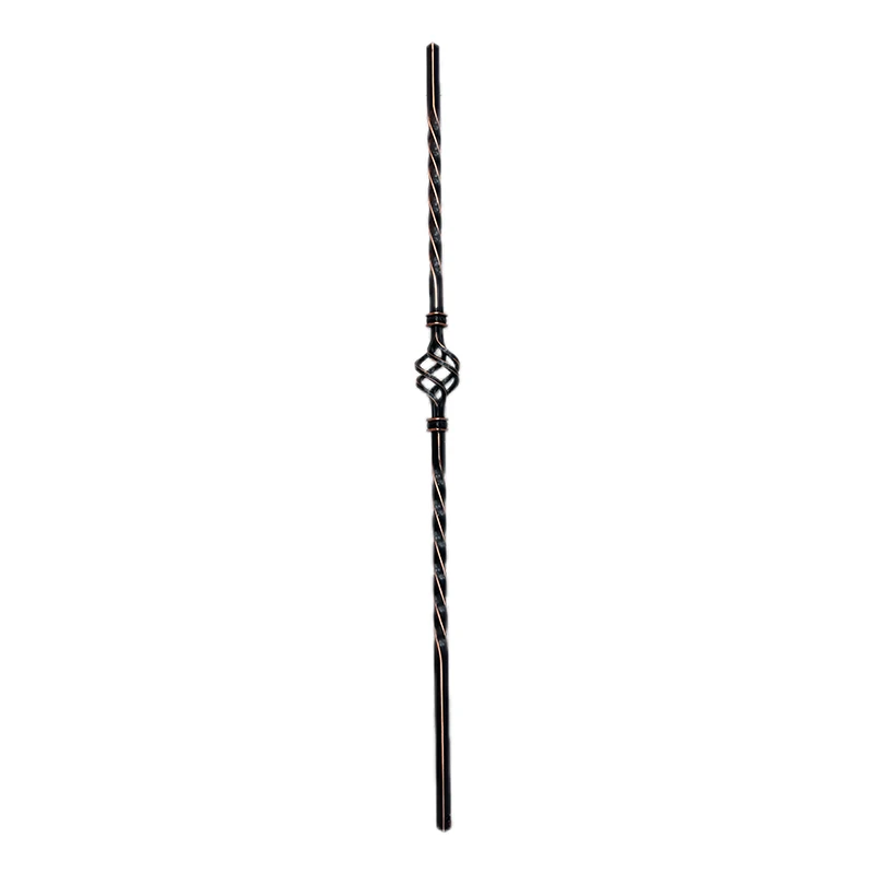 Quality Wrought Iron Hollow Double Basket Balusters Metal Spindles Height 950mm Customizable