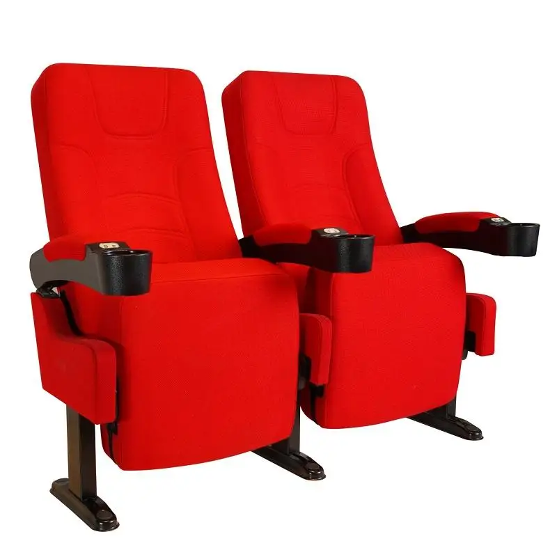 Best Selling Red Fabric church public cinema theater seats chair cinema chair with cup holder