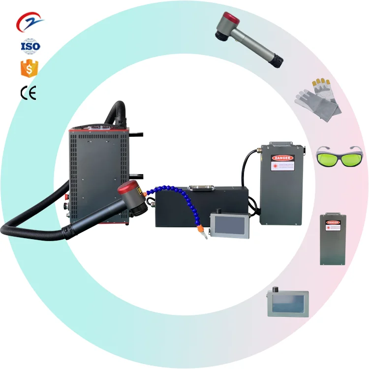 Automated Sheet Metal Surface Cleaning Display Lithium Battery Backpack Pulse Cleaning Machine