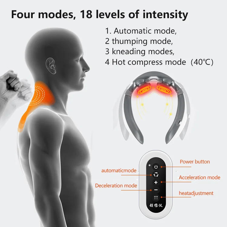 Прямая поставка, электрический нагревательный импульсный портативный массажер для шеи и плеч