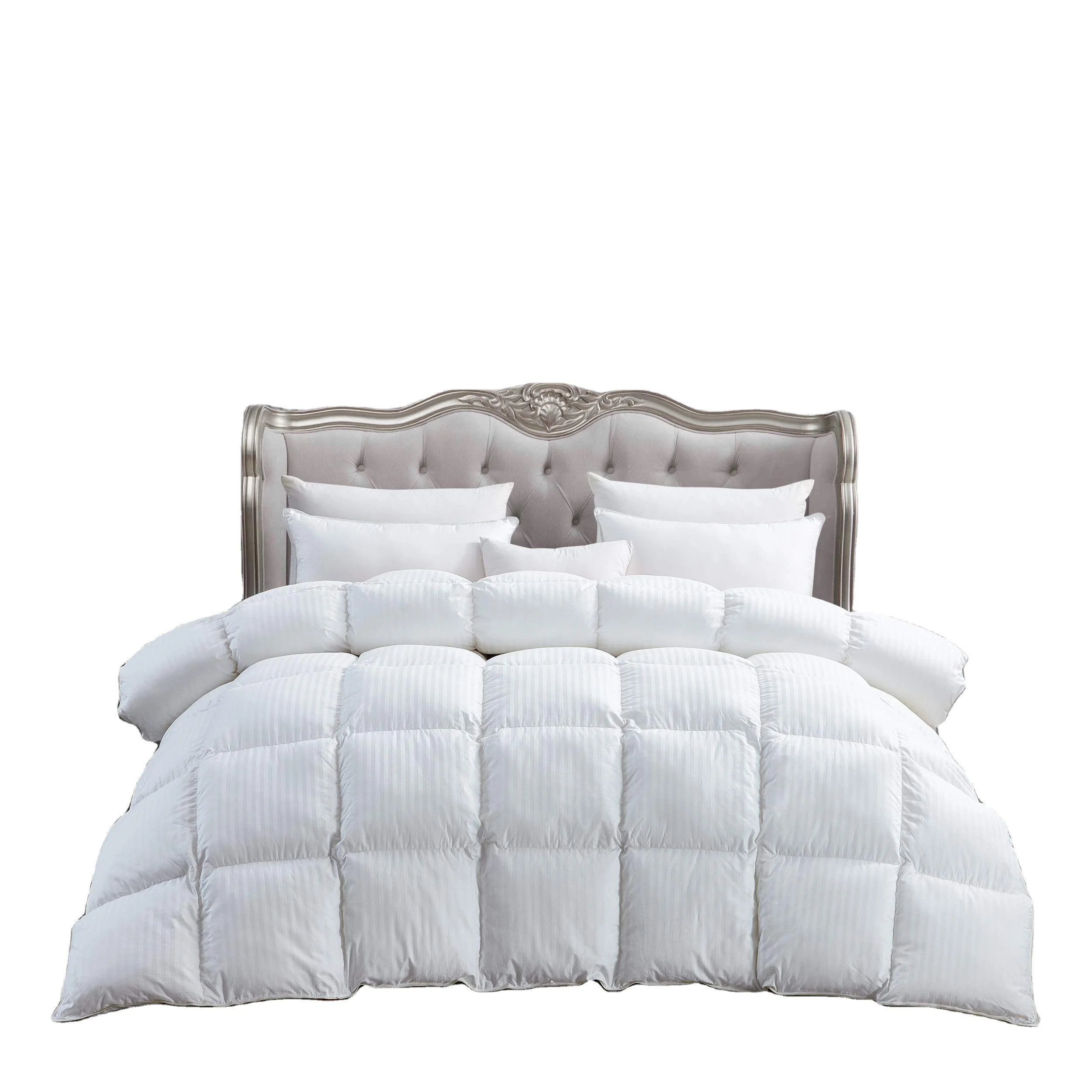 Four Seasons 5 Star Hotel Bedding Supplier Soft Duck 5% Down Filling Bed Comforters Luxury Quilt Cheap White Feather Duvet