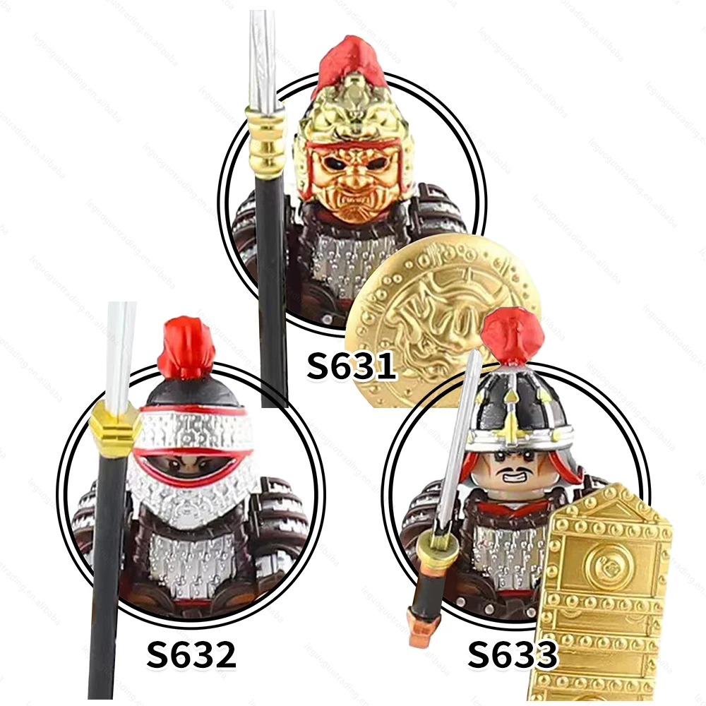 S631-633 средневековый рыцарь Liangjun Древний китайский солдат Shence Modao гарнизон охранник Xuanjia армейские Строительные блоки Детская мини-игрушка