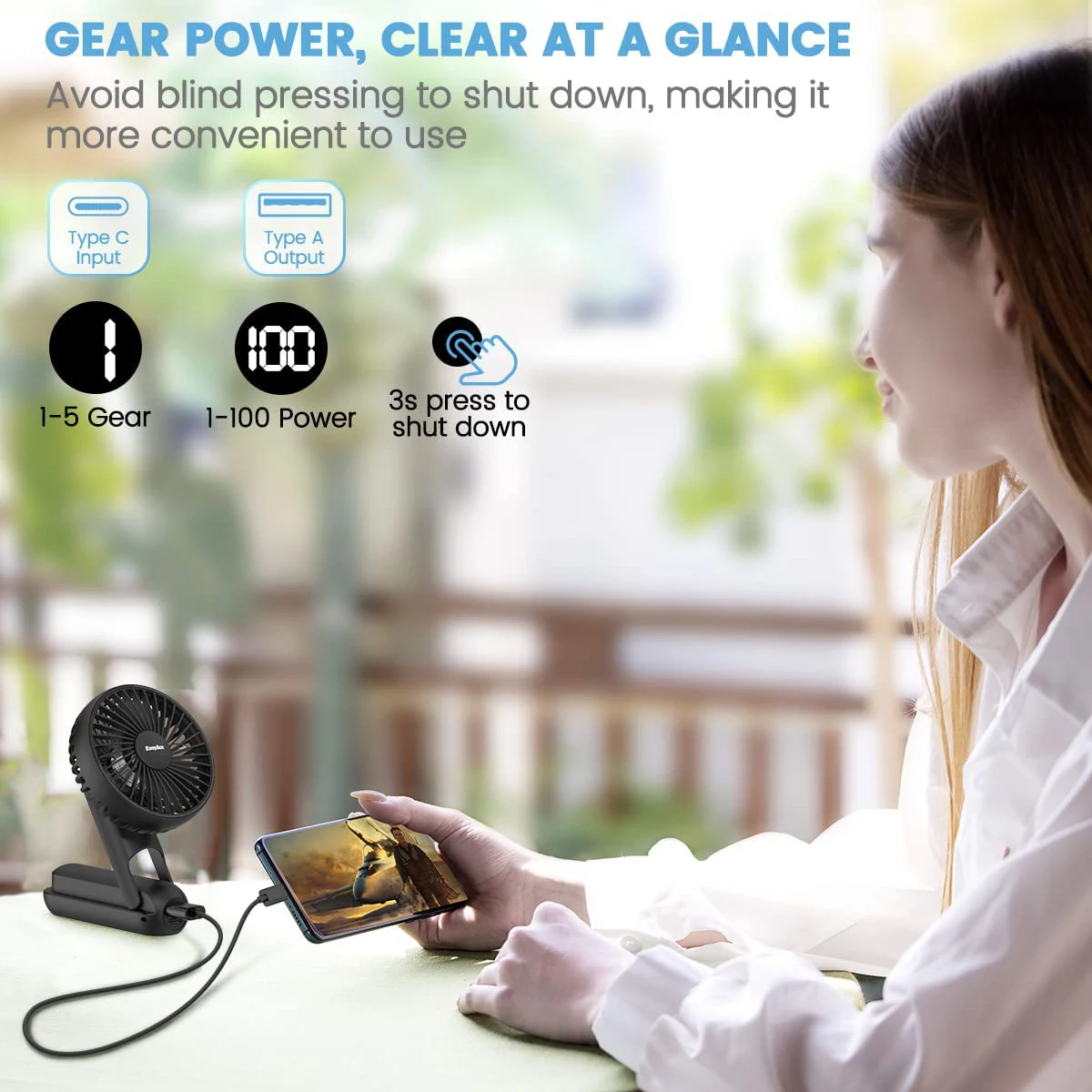 Multi-Function Folding Handheld Mini Portable Fan USB desktop Power Bank Rechargeable Foldable Hanging Neck Fan
