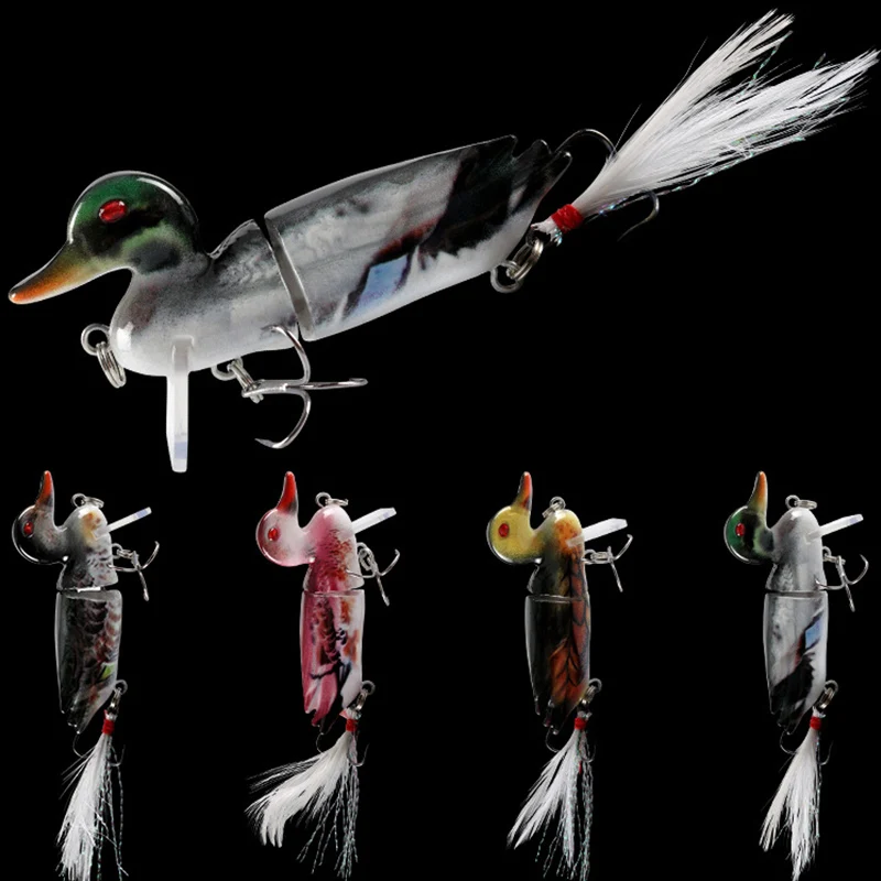 CWMJL10 New Design 10.6G 7CM Multi Jointed Floating Duck Fishing Lure Hard Abs Plastic Duck Bait For Topwater