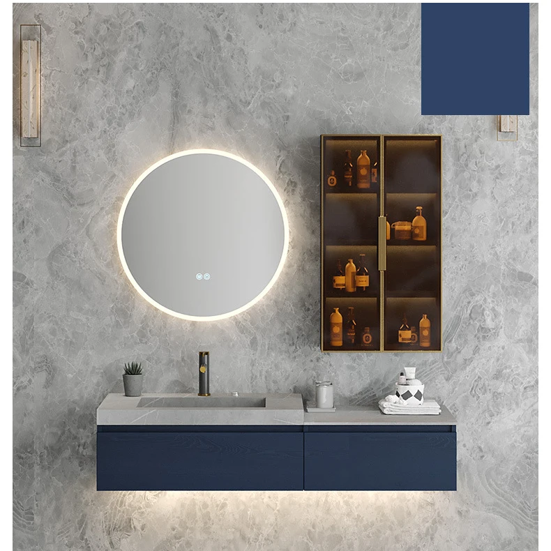 K336  Wall Installation Type Rock Slate Counter Top Furniture Bathroom Sanitary Basin Cabinet