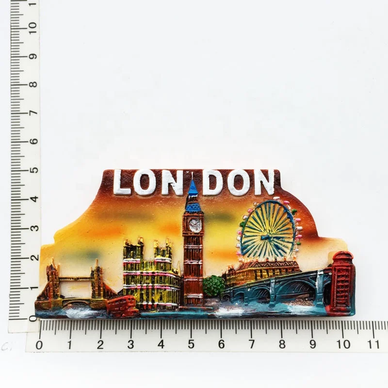 Custom made worldwide tourist gift UK London souvenir resin refrigerator magnets Custom 3D tourism souvenir fridge magnet