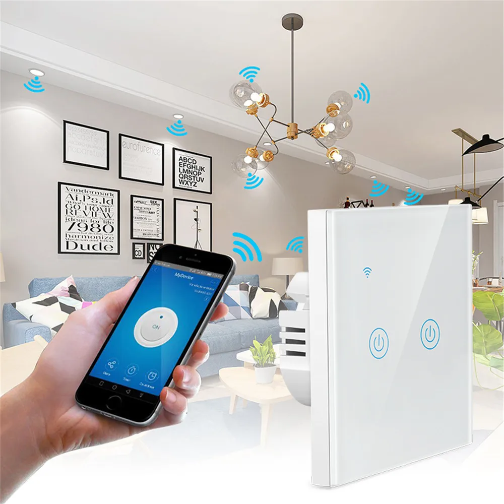 Wifi EU Smart Home Products Wall smart Light Switch Touch Switch For Home Remote Control Switch For Tuya and smart life control